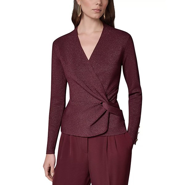 Wrap Top - Twisted Sweater Black Cherry