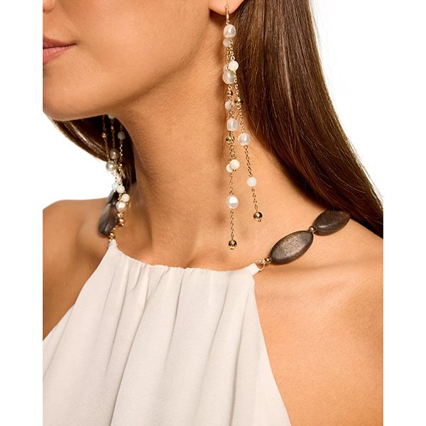 Ramy Brook Ayla crossover top in ivory with beaded sides and crossover detail