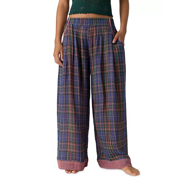 Wide Leg Pajama Pants - Cotton Plaid | Free People