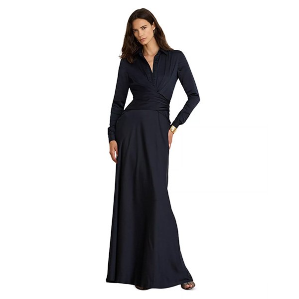 Button Up Maxi Dress - Charmeuse Gown