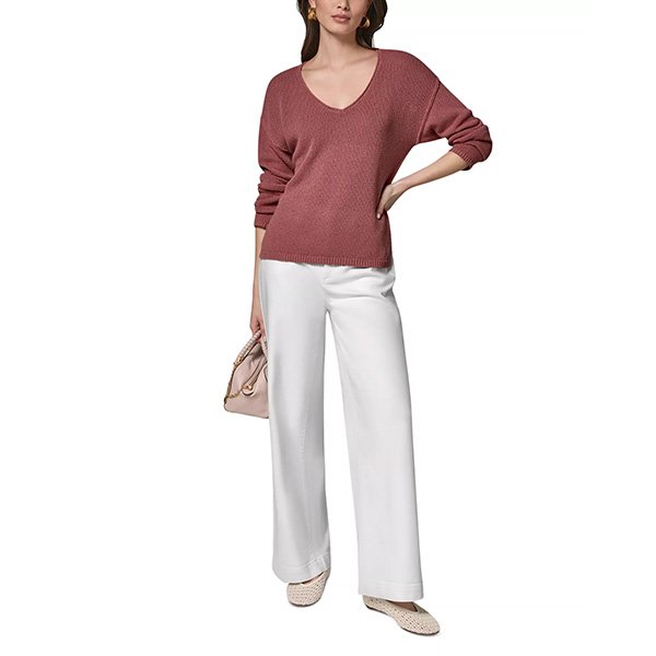 Cotton Pullover - V Neck Drop Shoulder
