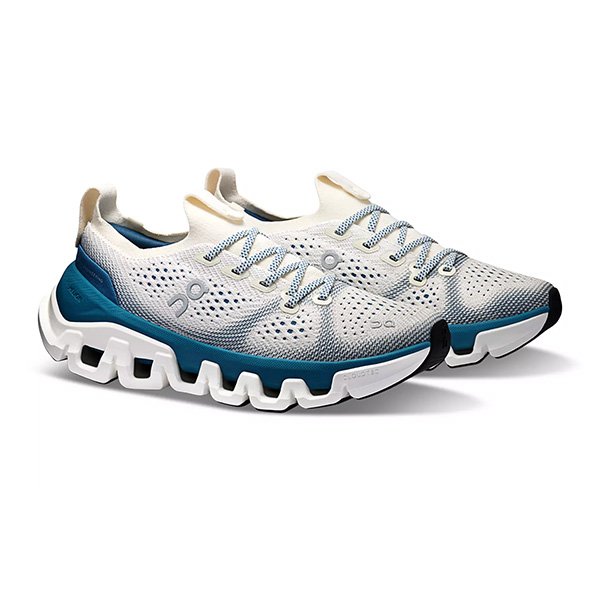 Cushioned Running Shoes On Cloud X Tempo Ivory/Storm with CloudTec sole pair view
