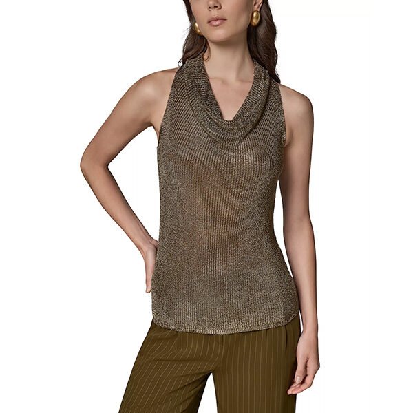 Metallic Top - Cowl Neck Sleeveless