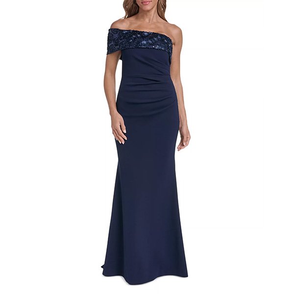 Navy Evening Gown - Embellished