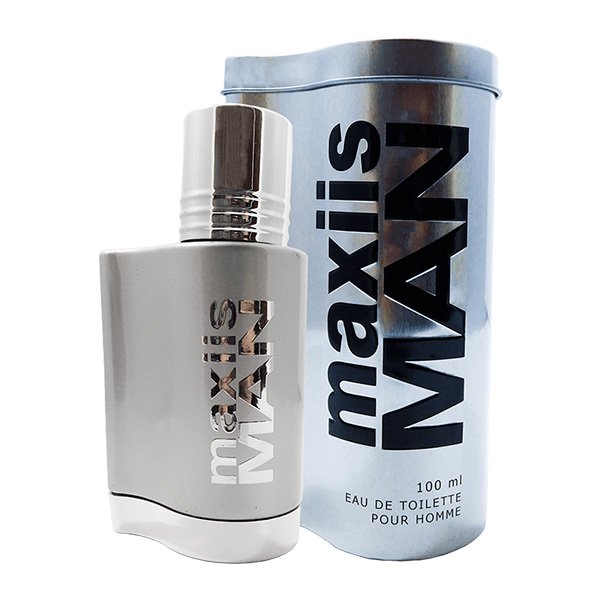 Perfume For Men Maxiis Silver edition 100ml eau de toilette bottle and tin box