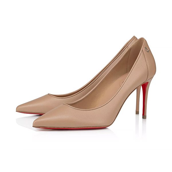 Pointed Toe Heels Christian Louboutin Sporty Kate 85mm in Blush nude leather