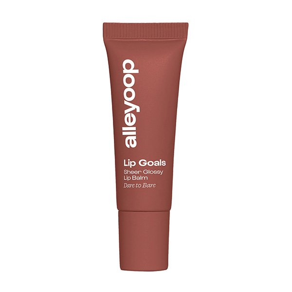 Tinted Lip Balm Alleyoop Lip Goals in Dare To Bare sheer rosy brown tube