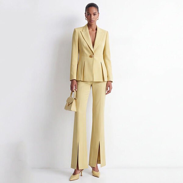 Two Piece Suit - Yellow Peak Lapel Set | Zapaka