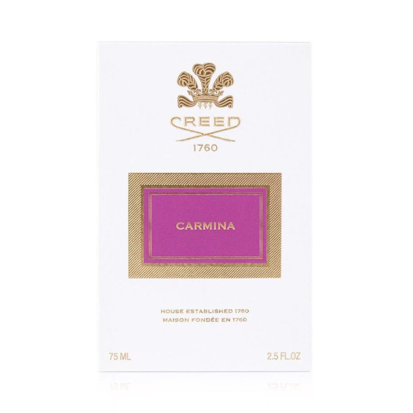 Cherry Perfume Creed Carmina white box with gold crest and magenta label 75 ml 2.5 fl oz