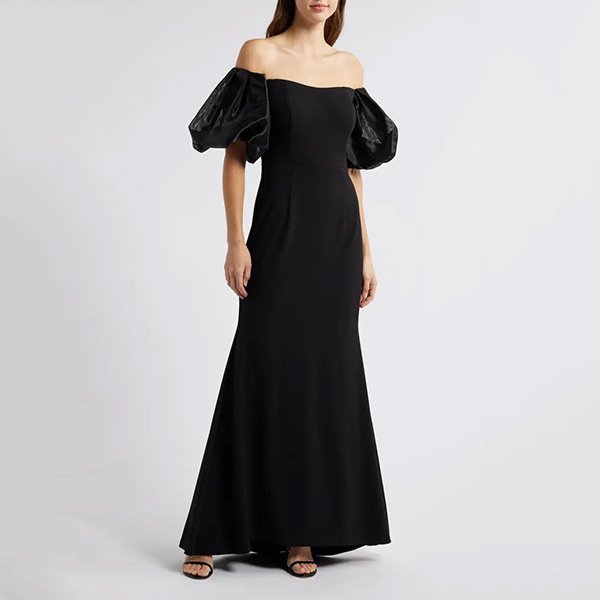 Puff Sleeve Dress - Off-Shoulder Mermaid | Eliza J