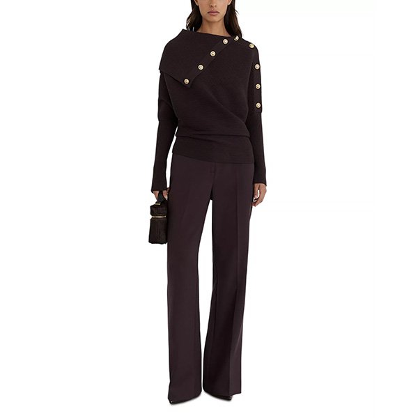 Shawl Collar Sweater - Lexi Asymmetric Ribbed | Reiss