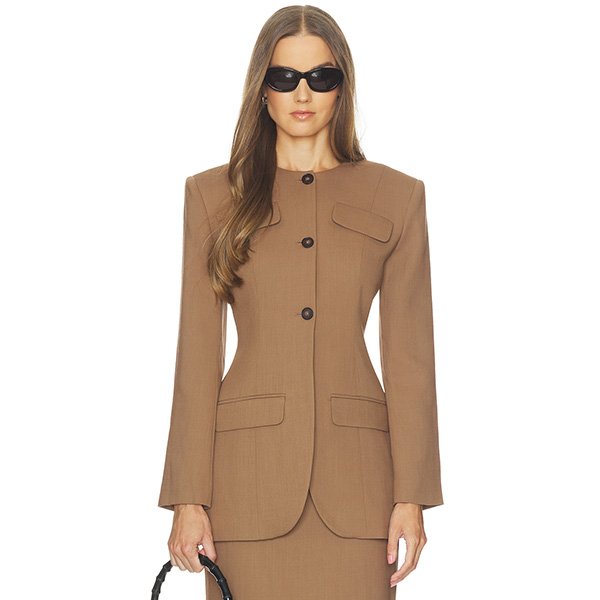 Blazer - Wool Blend Suiting Jacket With Bows | Helsa